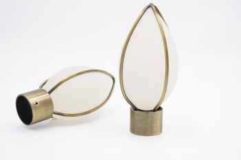Speedy 28mm Curtain Pole Finials - Strada Design - Brass - Pack of 2 - Picture 1