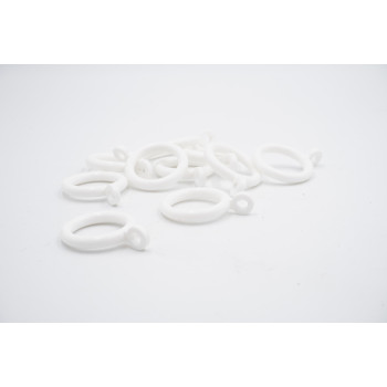 19mm Cafe Rod Curtain Rings - White - Pack of 10