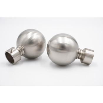19mm Curtain Pole Finials - Camden Design - Satin Steel - Pack of 2