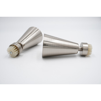 28mm Curtain Pole Finials - Ascot Design - Satin Steel - Pack of 2