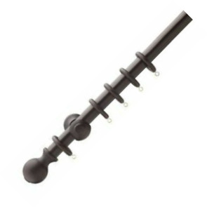 Wooden Curtain Pole - Ball Finial - Walnut