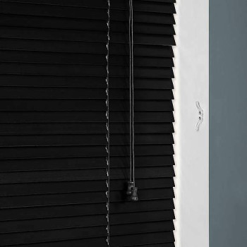 25mm Wooden Venetian Blind - Black - Picture 2