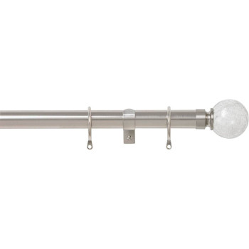 Harrison Drape Crackle 28mm Curtain Pole - Satin Steel