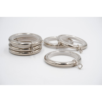 Integra Metalworks 28mm Lined Curtain Pole Rings - Satin Nickel - Pack of 6