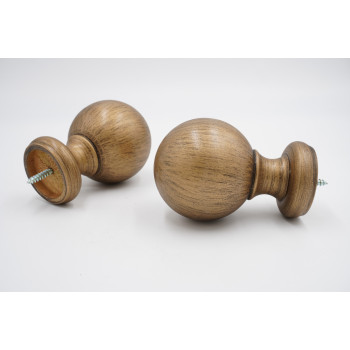 Integra Woodworks 35mm Curtain Pole Finials - Ball Design - Black Gold - Pack of 2