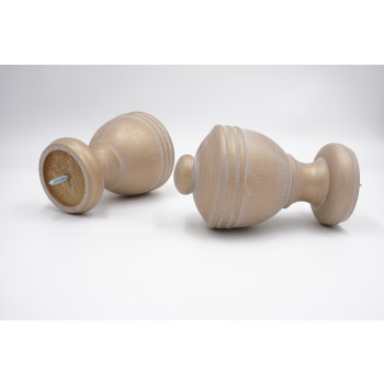 Integra Woodworks 50mm Curtain Pole Finials - Urn Design - Cream Gold - Pack of 2