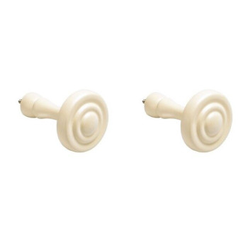 Integra Woodworks Curtain Holdbacks - Large Round - Cream - Pack of 2