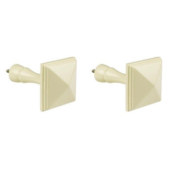 Integra Woodworks Curtain Holdbacks - Small Square - Cream - Pack of 2