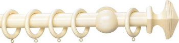 Integra Woodworks 35mm Curtain Pole Kit - Cream - 360cm - Picture 1