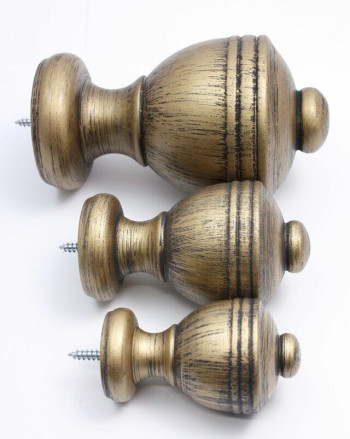 Integra Woodworks 50mm Curtain Pole Finials - Square Design - Black Gold - Pack of 2 - Picture 1