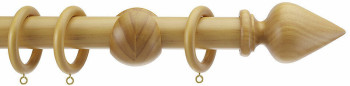 Integra Woodworks 50mm Curtain Pole Kit - Light Oak - 150cm - Picture 1