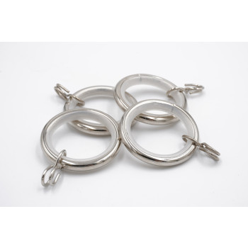 Swish 19mm Lined Curtain Pole Rings - Satin Steel - Pack of 4