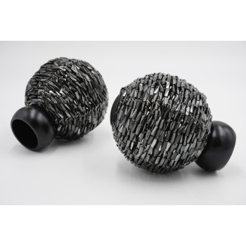 Swish 28mm Curtain Pole Finials - Beaded Ball Design - Glitter - Pack of 2