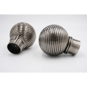 Swish 35mm Curtain Pole Finials - Curzon Design - Satin Steel - Pack of 2