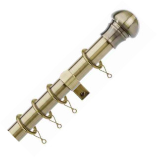 Swish Crescent 28mm Curtain Pole - Antique Brass