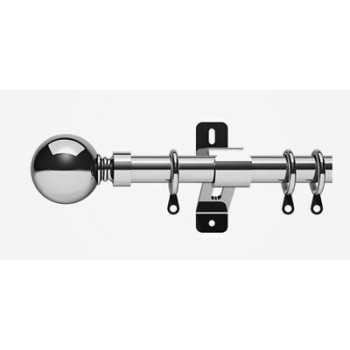 Swish Elements 19mm Curtain Pole - Belgravia Ball Finial - Chrome