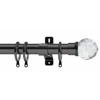 Swish Elements 19mm Curtain Pole - Capella Finial - Graphite