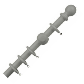 Universal 28mm Wooden Curtain Pole - Ball Finial - Dark Grey