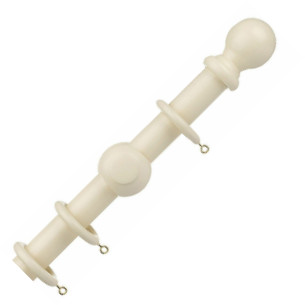 Universal 35mm Wooden Curtain Pole - Ball Finial - Cream